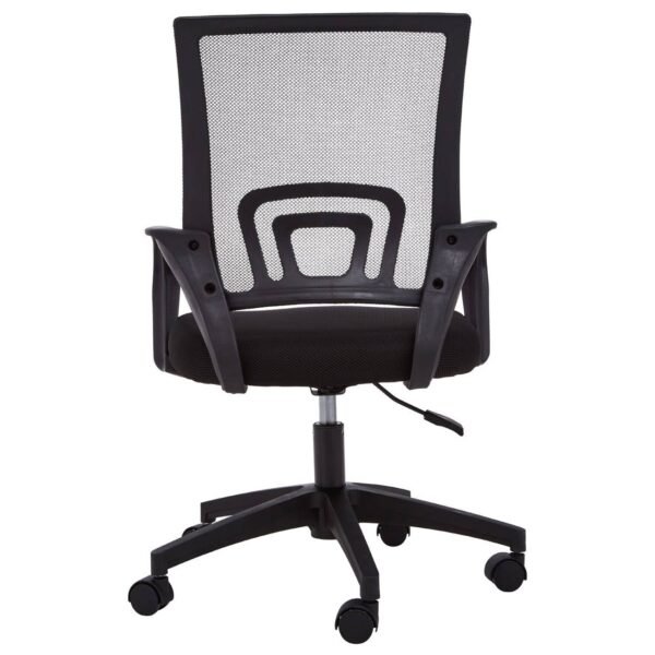 Black Oie Home Office Chair With Black Arms And 5-Wheeler Rolling Base - Image 4