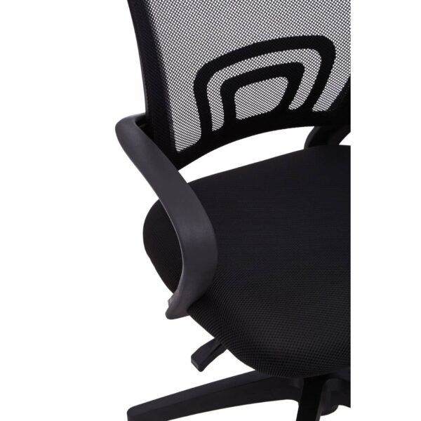 Black Oie Home Office Chair With Black Arms And 5-Wheeler Rolling Base - Image 5