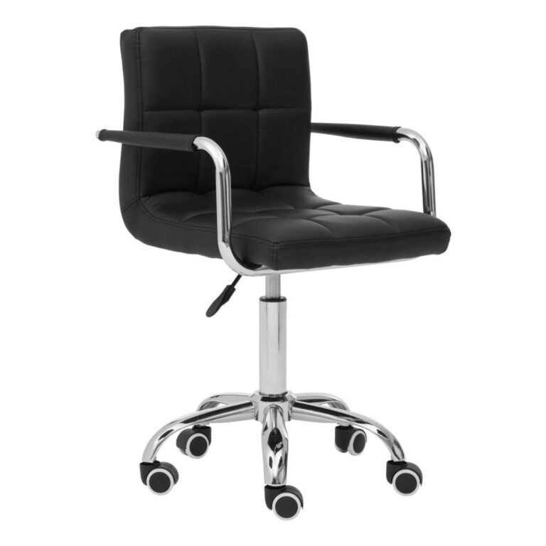 Black Oie Home Office Chair With Swivel Base