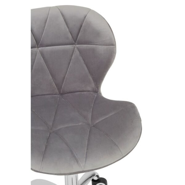 Enk Grey Velvet Home Office Chair With Swivel Base - Image 5