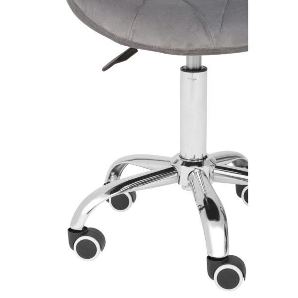 Enk Grey Velvet Home Office Chair With Swivel Base - Image 6