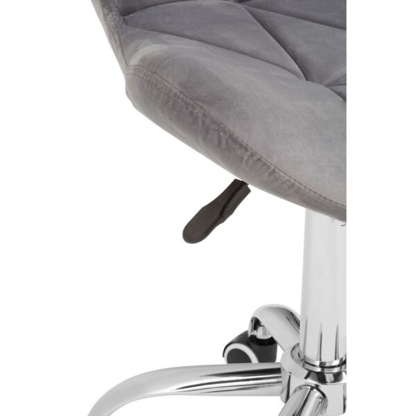 Enk Grey Velvet Home Office Chair With Swivel Base - Image 7