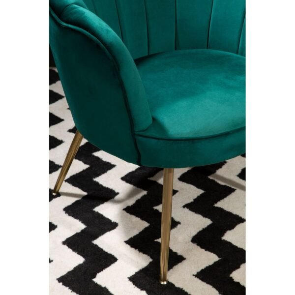 Oertil Emerald Green Velvet Scalloped Chair - Image 7