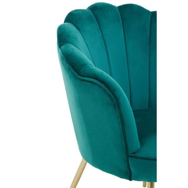 Oertil Emerald Green Velvet Scalloped Chair - Image 8