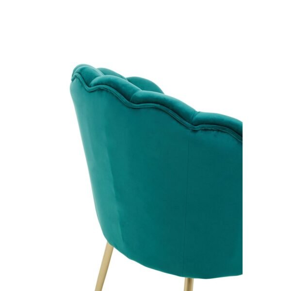 Oertil Emerald Green Velvet Scalloped Chair - Image 9