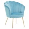 Oertil Aqua Velvet Scalloped Chair