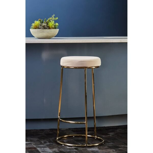 Marston Cream Velvet Tall Bar Stool - Image 7