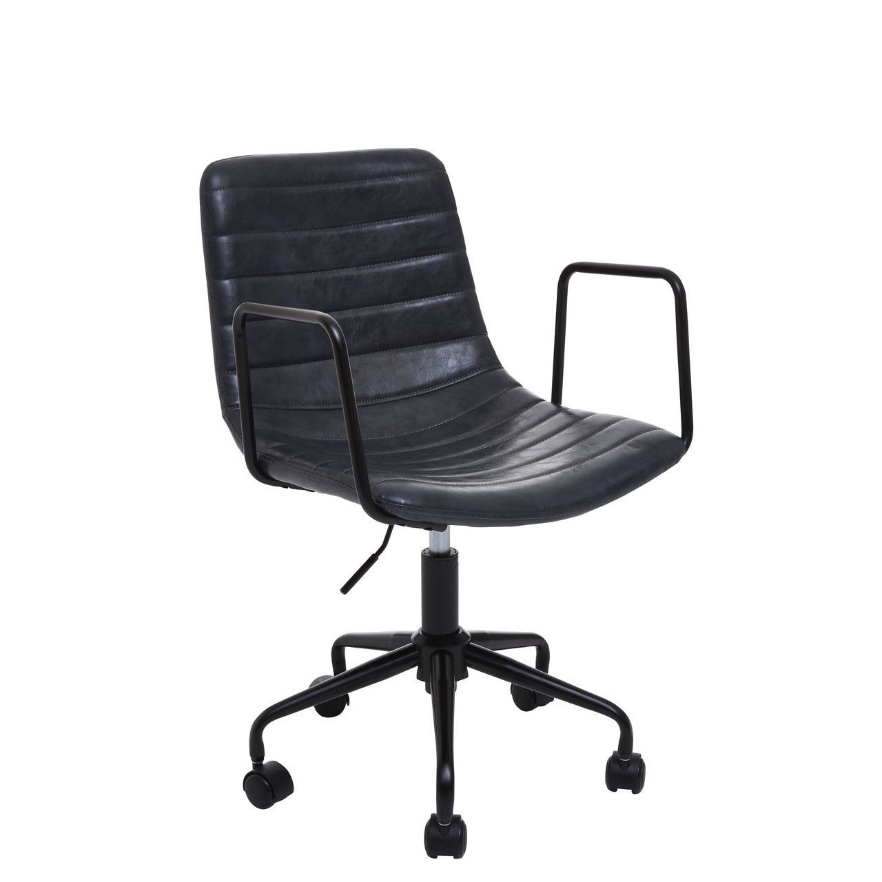 Forbes Grey Leather Chair - HOME OFFICE, Office Chairs | Eclectic Niche