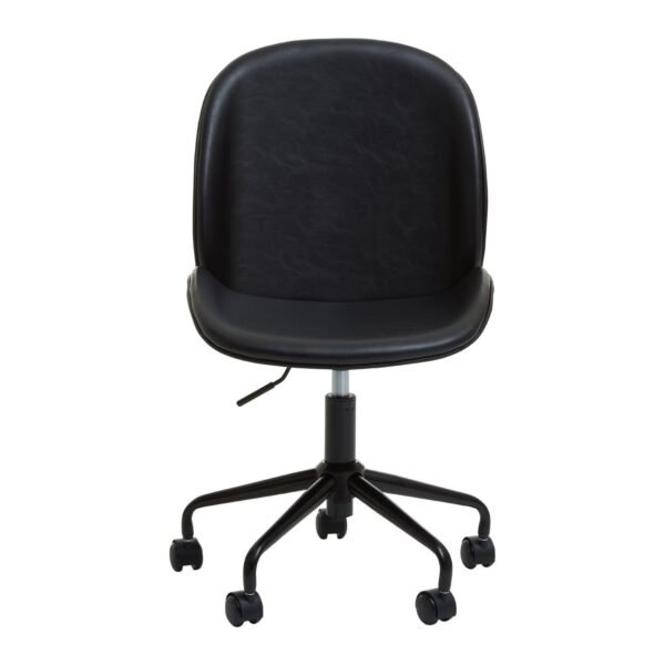 Lentin Black Leather Chair - Image 2