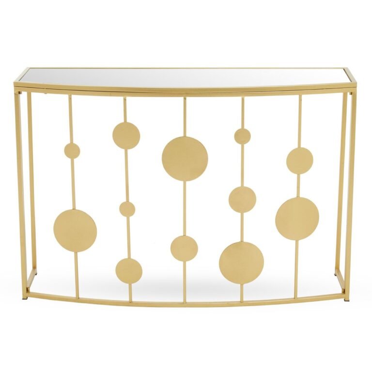 Tarume Gold Finish Console Table With Mirror