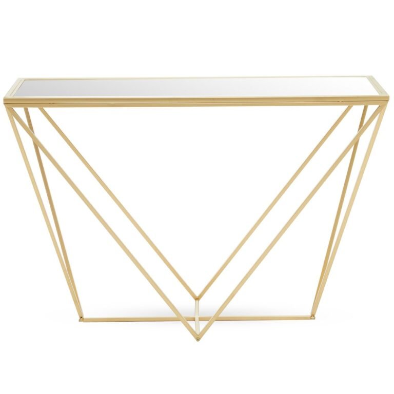 Tarume Gold Finish Round Console Table