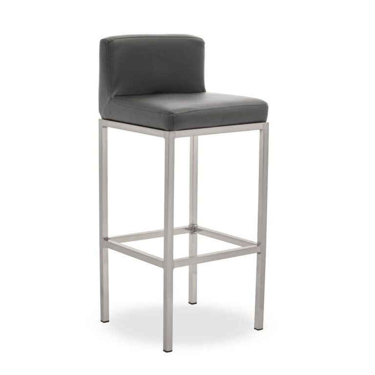 Aina Dark Grey And Chrome Finish Bar Chair