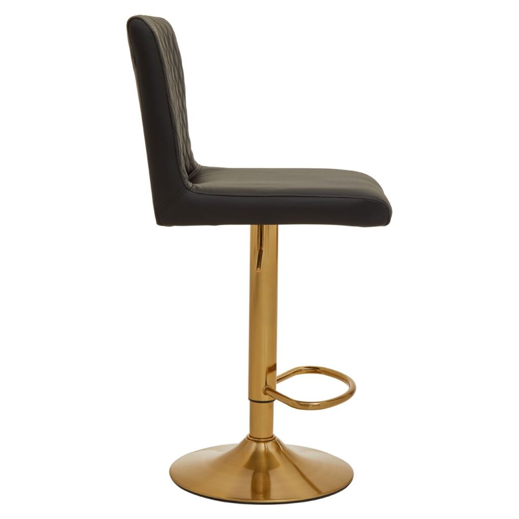 Black And Gold Bar Stool With Round Base - DINING ROOM, Benches, Bar ...