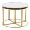 Nestle Five Peice Nesting Tables Set With Mirrored Top And Gold Frames