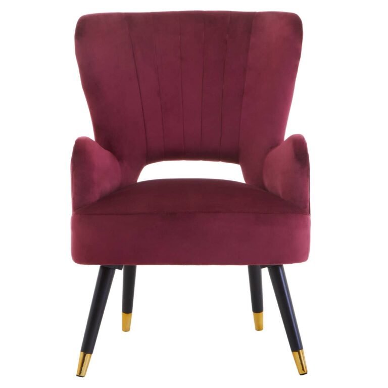 Oriel Wine Velvet Cut Out Back Chair