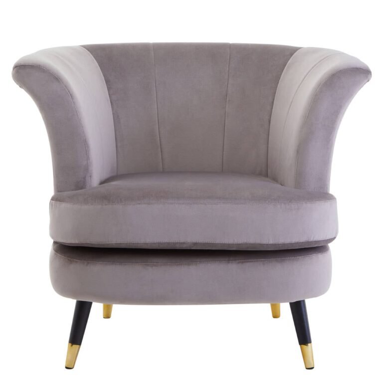 Oriel Mink Velvet Scalloped Chair