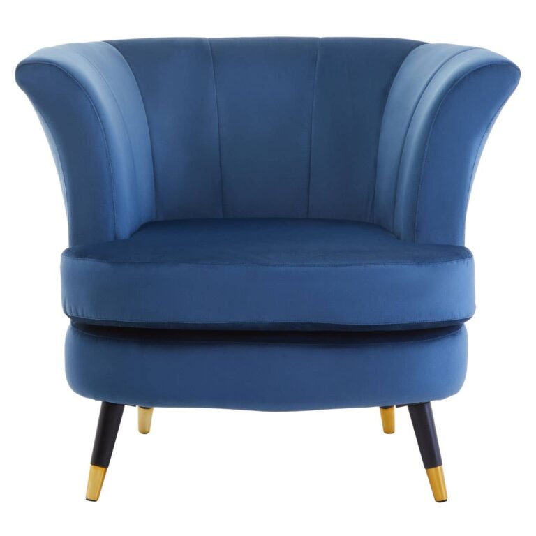 Oriel Midnight Velvet Scalloped Chair