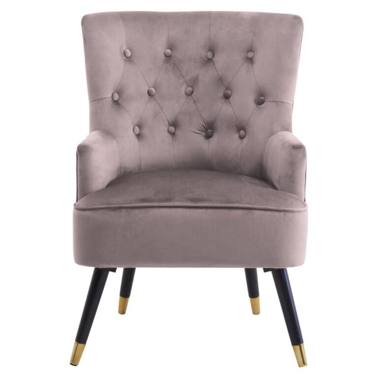 Oriel Mink Velvet Tufted Chair