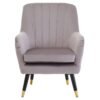Oriel Mink Velvet Scalloped Armchair
