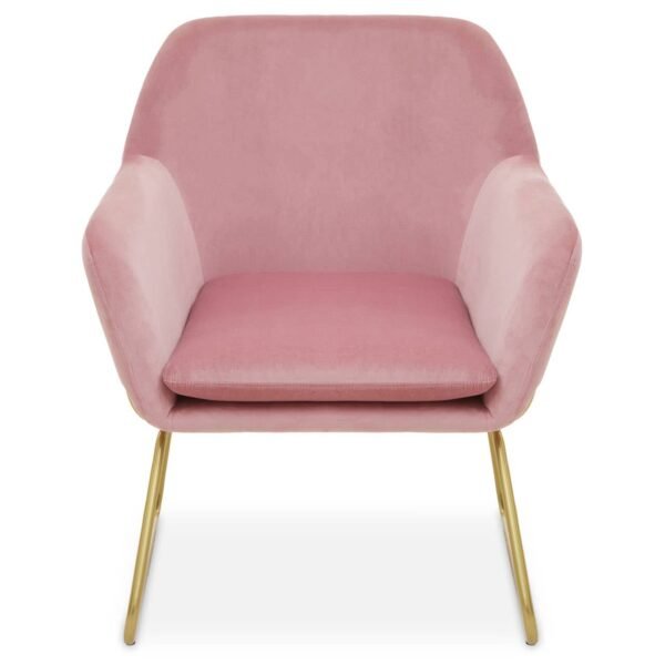 Xavia Pink Velvet Bushed Gold Armchair