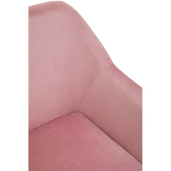 Xavia Pink Velvet Bushed Gold Armchair - Image 8