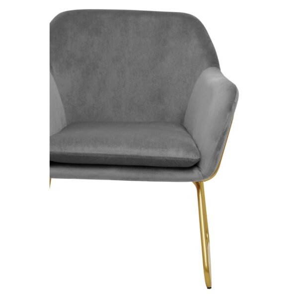 Xavia Grey Velvet Armchair - Image 5