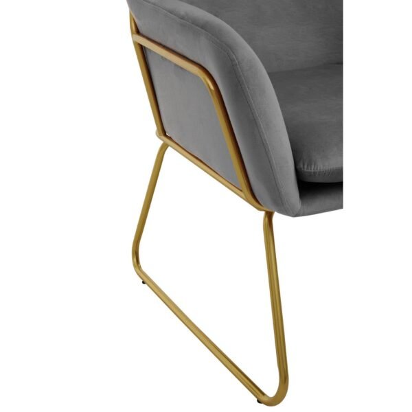 Xavia Grey Velvet Armchair - Image 7