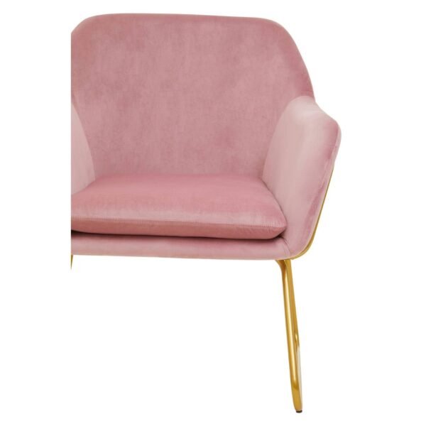 Xavia Pink Velvet Powder Gold Armchair - Image 6