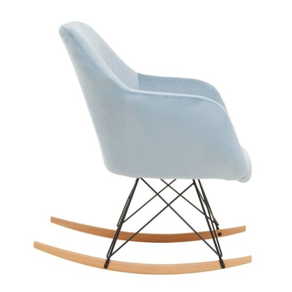 Holm Small Blue Velvet Rocking Chair - Image 3