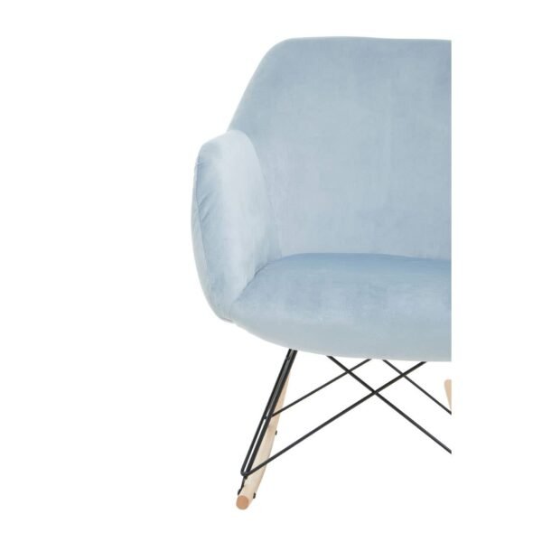 Holm Small Blue Velvet Rocking Chair - Image 5