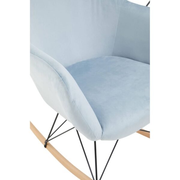 Holm Small Blue Velvet Rocking Chair - Image 7