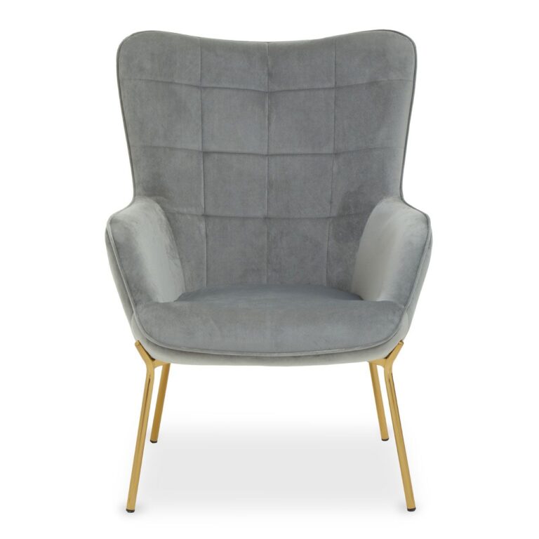Holm Grey Velvet Chair
