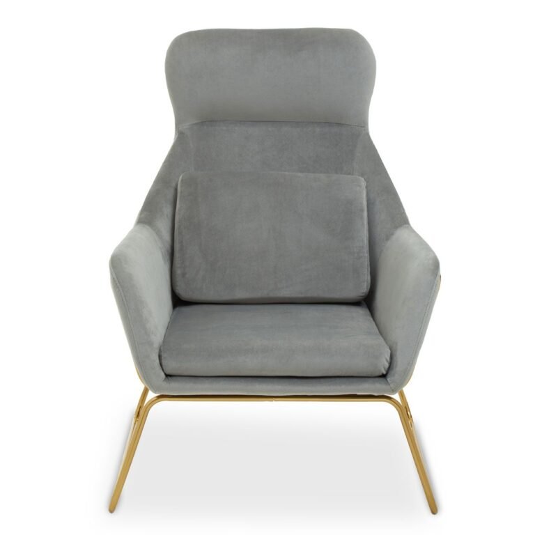 Holm Grey Velvet Armchair