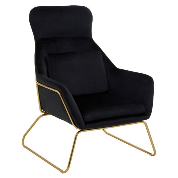 Holm Black Velvet Armchair - Image 3