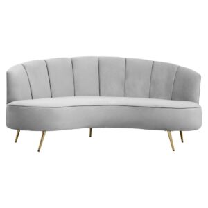 Hasna Three Seat Grey Velvet Sofa