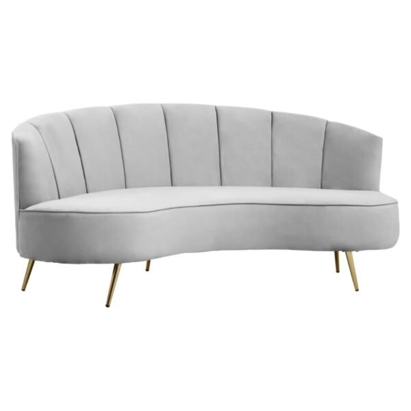 Parlour Three Seat Grey Velvet Sofa - Image 2