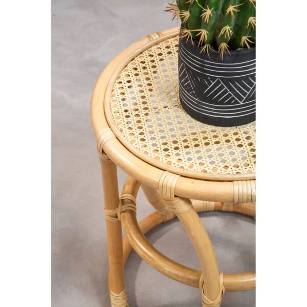 Hadley Small Natural Rattan Stool Or Table - Image 7