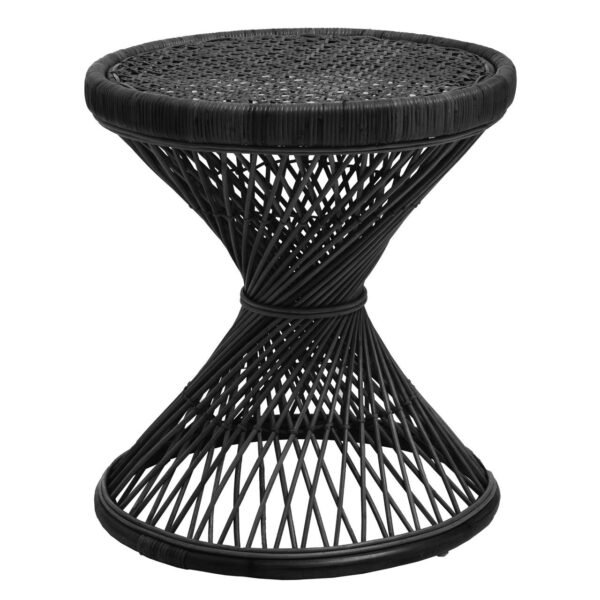 Hadley Black Finish Twisted Stool - Image 2