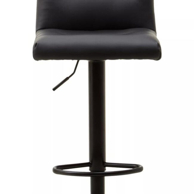 Aina Black Leather Effect Bar Stool