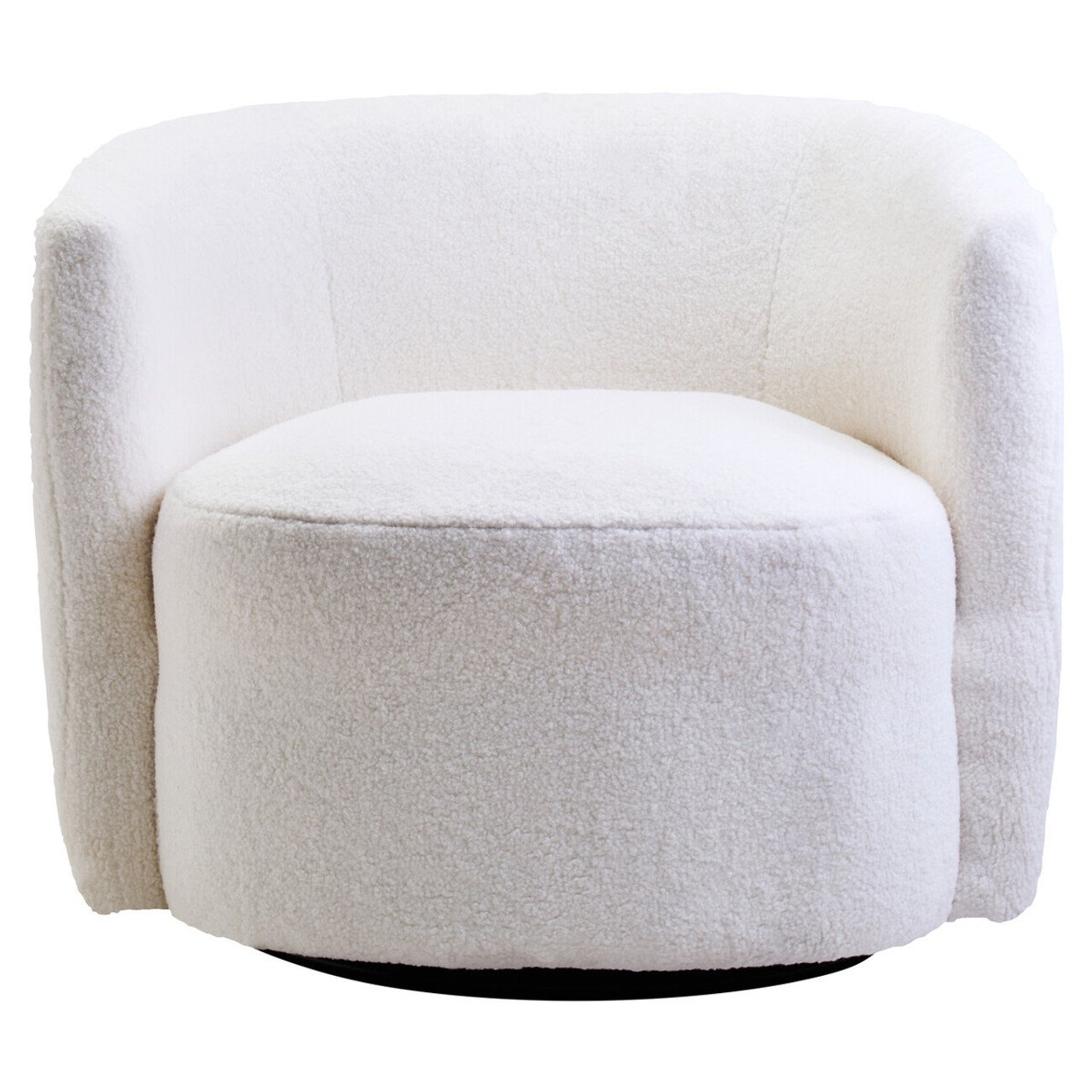 Montea Boucle Effect Curved Lounge Chair With Swivel Base Montea Boucle Effect Curved Lounge Chair With Swivel Base