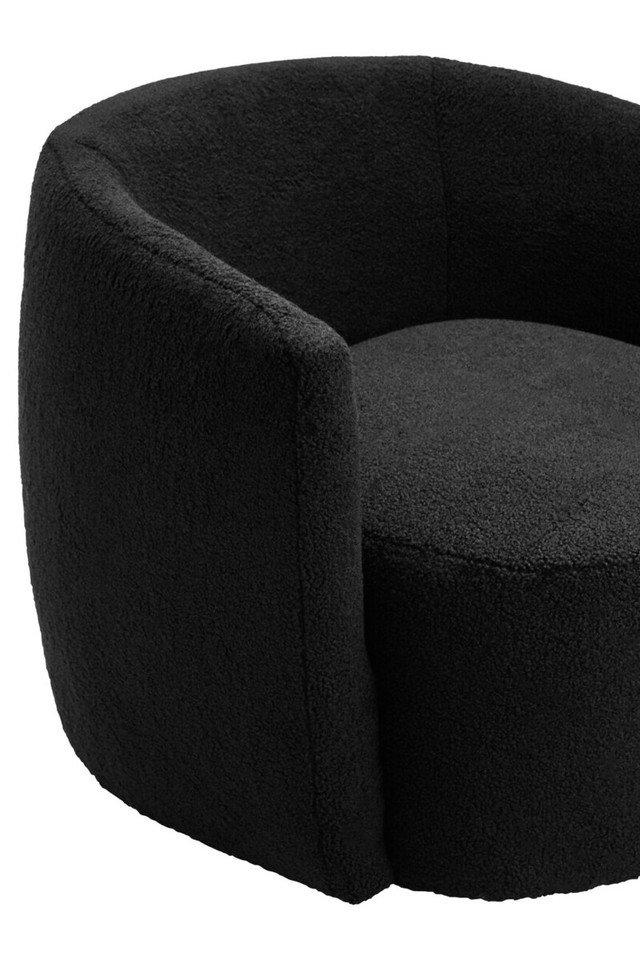 Montea Boucle Effect Curved Lounge Chair With Swivel Base Montea Boucle Effect Curved Lounge Chair With Swivel Base