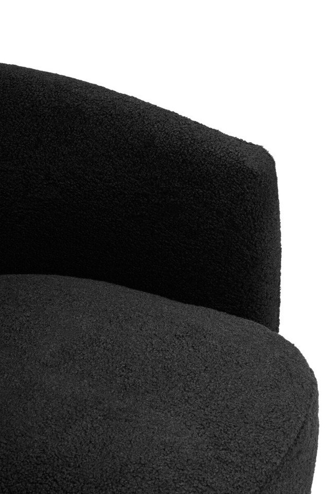 Montea Boucle Effect Curved Lounge Chair With Swivel Base Montea Boucle Effect Curved Lounge Chair With Swivel Base