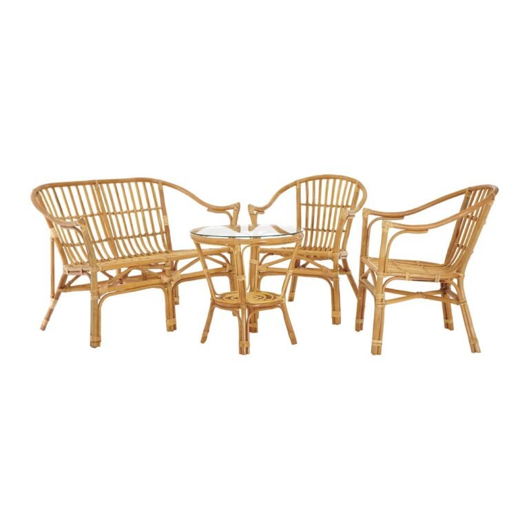 Lanio 4Pc Natural Rattan Furniture Set