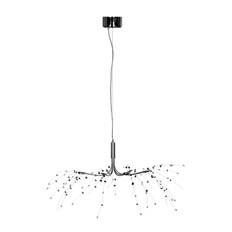 Black Oie And Clear 8 Light Ceiling Light