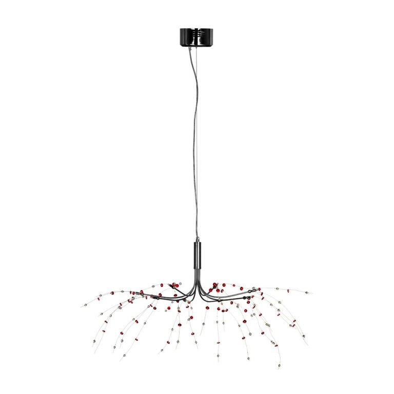 Eer Red And Clear 8 Light Ceiling Light