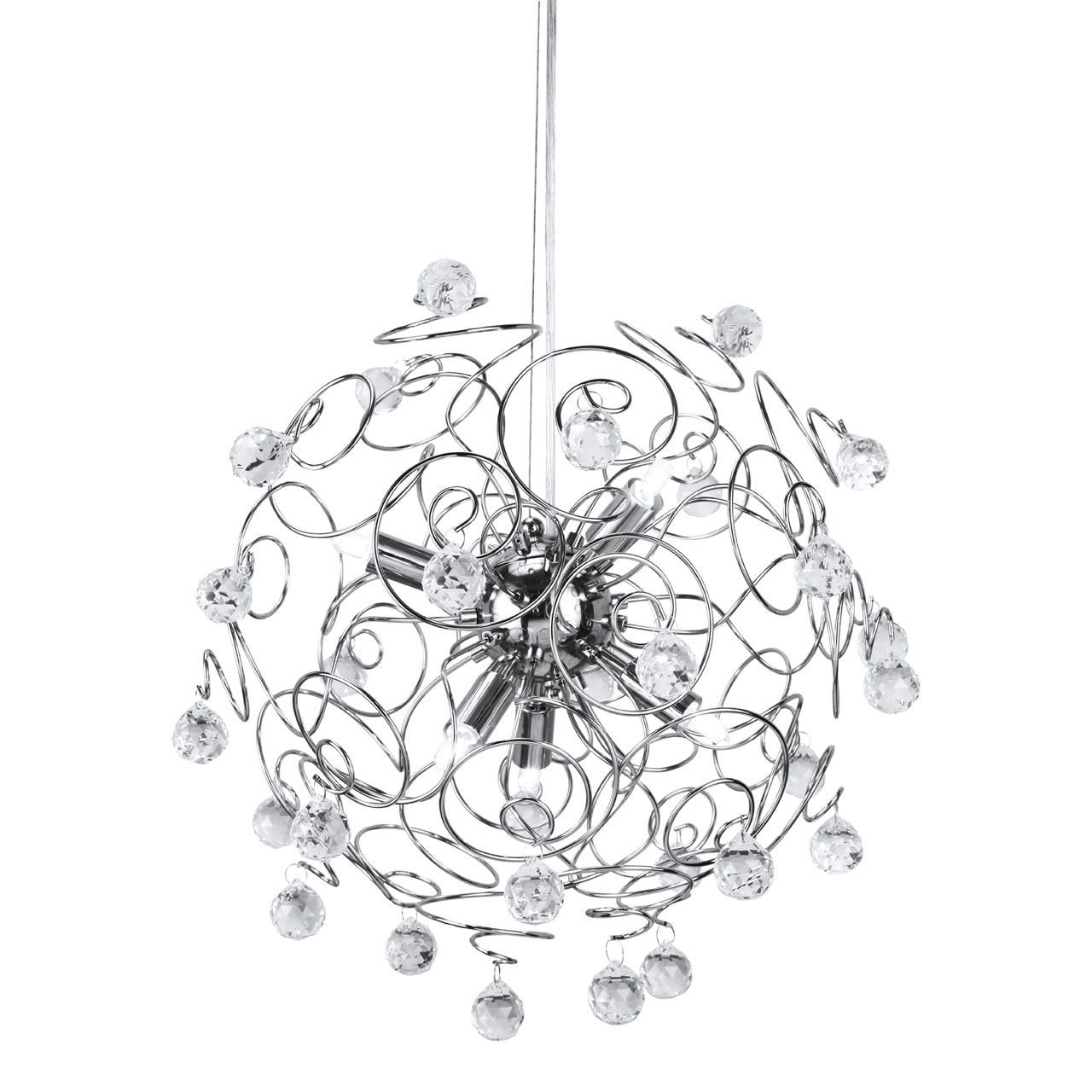 Olk Crystal And Chrome Pendant Light Olk Crystal And Chrome Pendant Light