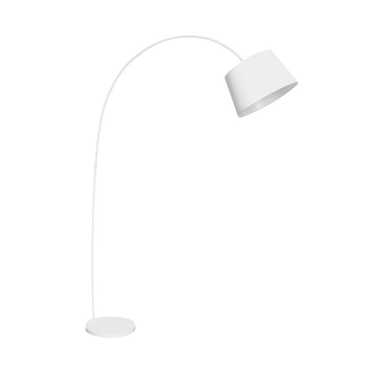 White Elm Metal Arched Floor Lamp