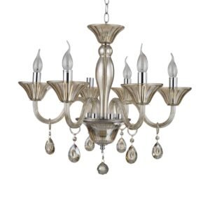 Urani 6 Bulb Cognac Crystal Chandelier