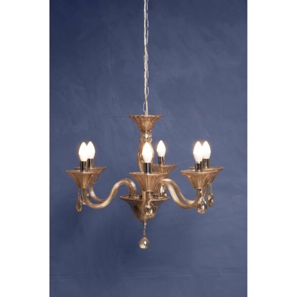 Urani 6 Bulb Cognac Crystal Chandelier - Image 4