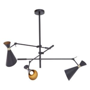 Westbury 3 Shade Black And Gold Pendant